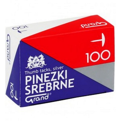 Pinezki kolor: srebrny 100 szt Grand (S100) Pinezki kolor: srebrny 100 szt Grand (S100)