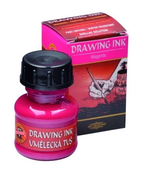 Tusz kreślarski MAGENTA kolor: magenta 20ml Koh-I-Noor (141756) Tusz kreślarski MAGENTA kolor: magenta 20ml Koh-I-Noor (141756)