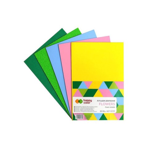 Arkusz piankowy kolor: mix 5 ark. [mm:] 200x300 Happy Color (HA 7135 2030-FLOWER)
