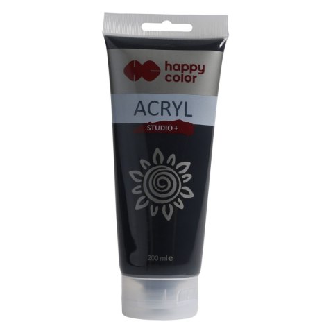 Farba akrylowa kolor: CZARNY 200ml Happy Color (HA 7370 0200-99)