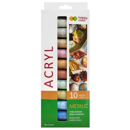 Farba akrylowa metaliczne kolor: mix 12ml Happy Color (HA 7370 0012-M10)
