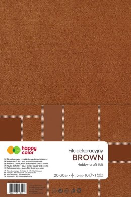 Filc kolor: brązowy 10 ark. [mm:] 200x300 Happy Color (HA 7150 2030-7)
