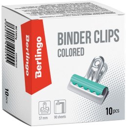 Klipsy do spinania dokumentów plastik 10 szt 57mm Berlingo (255058)