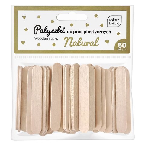 Patyczki naturalne DO prac plastycznych 5902277337283 50 szt Interdruk (65x10 50 szt)