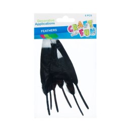 Piórka czarne 6 szt Craft with Fun (463663)