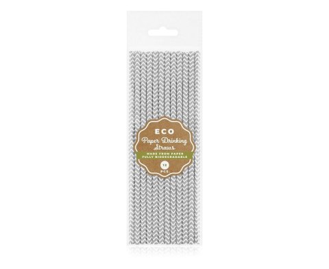 Słomka papierowe srebrne szlaczki 6x197mm/12 szt. 12 szt Godan (SG-RPSRSZ12) Słomka papierowe srebrne szlaczki 6x197mm/12 szt. 12 szt Godan (SG-RPSRSZ12)