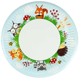 Talerz jednorazowy leśne zwierzątka papier śr. 180mm 8 szt Arpex (DC3102F)