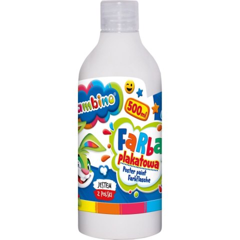 Farby plakatowe Bambino w butelce 500 ml kolor: biały 500ml 1 kolor. Bambino (biała)