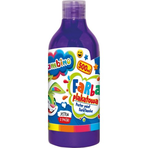 Farby plakatowe Bambino w butelce 500 ml kolor: fioletowy 500ml 1 kolor. Bambino (fioletowa) Farby plakatowe Bambino w butelce 500 ml kolor: fioletowy 500ml 1 kolor. Bambino (fioletowa)