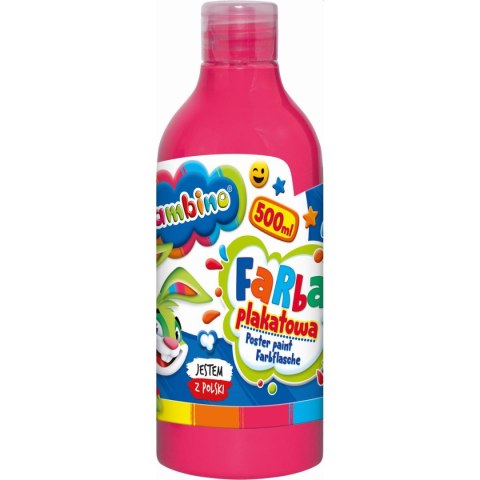 Farby plakatowe Bambino w butelce 500 ml kolor: różowy 500ml 1 kolor. Bambino (różowa) Farby plakatowe Bambino w butelce 500 ml kolor: różowy 500ml 1 kolor. Bambino (różowa)