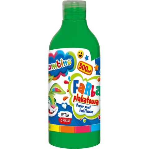 Farby plakatowe Bambino w butelce 500 ml kolor: zielona 500ml 1 kolor. Bambino (zielona) Farby plakatowe Bambino w butelce 500 ml kolor: zielona 500ml 1 kolor. Bambino (zielona)