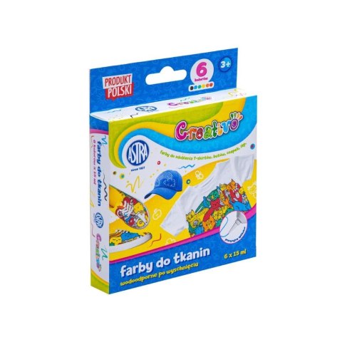 Farby plakatowe do tkanin kolor: różne 15ml 6 kolor. Astra (301122016)