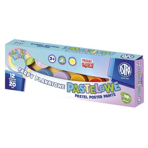 Farby plakatowe pastelowe kolor: mix 20ml 12 kolor. Astra (301123049)