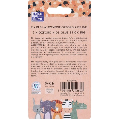 Klej w sztyfcie Kids 2 pak 15g Oxford (400186089) Klej w sztyfcie Kids 2 pak 15g Oxford (400186089)