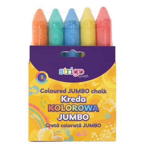 Kreda chodnikowa JUMBO 5 kolorów mix Strigo (SSC411) 5 sztuk
