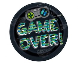 Talerz jednorazowy Game Over papier 8 szt Godan (25215EU)