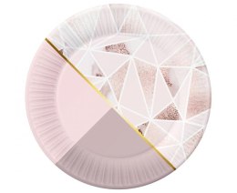 Talerz jednorazowy Rose Chic papier śr. 180mm 6 szt Godan (PG-TRC7)