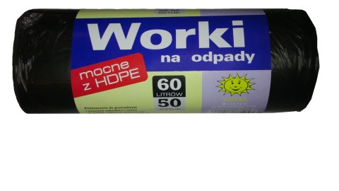 Worki na śmieci Amaks 60L HDPE czarne 50 szt. Worki na śmieci Amaks 60L HDPE czarne 50 szt.