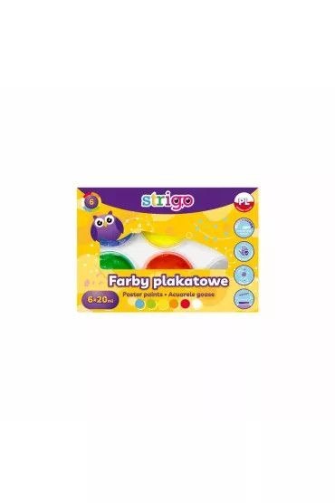 Farby plakatowe SSC295 kolor: mix 20ml 6 kolor. Strigo