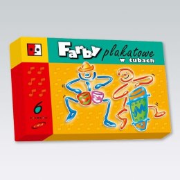Farby plakatowe w tubach kolor: mix 30ml 6 kolor. Spółdzielnia JEDNOŚĆ