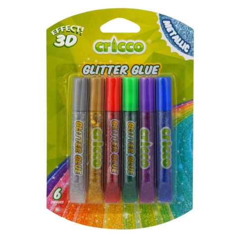 Klej w tubie 3D metalik 6 kol. 10g Cricco (CR951B6) Klej w tubie 3D metalik 6 kol. 10g Cricco (CR951B6)