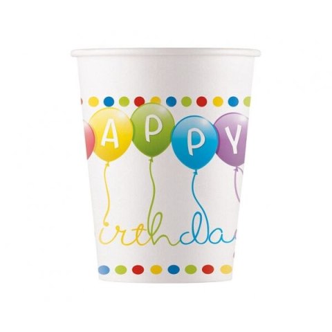 Kubek jednorazowy Birthday Streamers papier 200ml Godan (93461) Kubek jednorazowy Birthday Streamers papier 200ml Godan (93461)
