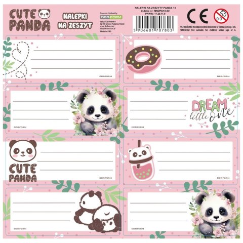 Naklejka na zeszyt Panda Derform (NNZPA10) Naklejka na zeszyt Panda Derform (NNZPA10)