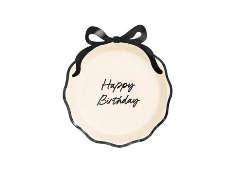 Talerz jednorazowy Happy Birthday z kokardką papier śr. 240mm 6 szt Partydeco (TPP39) Talerz jednorazowy Happy Birthday z kokardką papier śr. 240mm 6 szt Partydeco (TPP39)