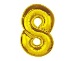 Balon foliowy Smart, cyfra 8, złota, 92 cm Godan (CH-S9Z8)