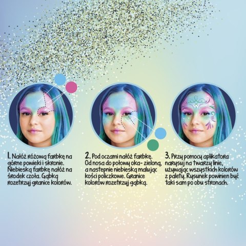 Farba do malowania twarzy kidea brokatowe 4 kolor. Derform (FDTBKA)