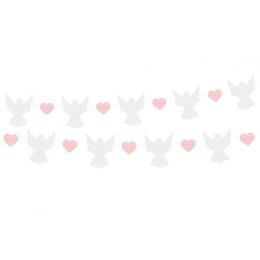 Girlanda Aniołki (10x12 cm), różowe serduszka (5x4 cm), 150 cm Godan (PF-GPAR)