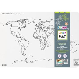 Podkład na biurko FUNNY MAT white MAPA ŚWIATA PAŃSTWA sfu11014 biały polipropylen PP [mm:] 335x480 Strigo (8681379310147)