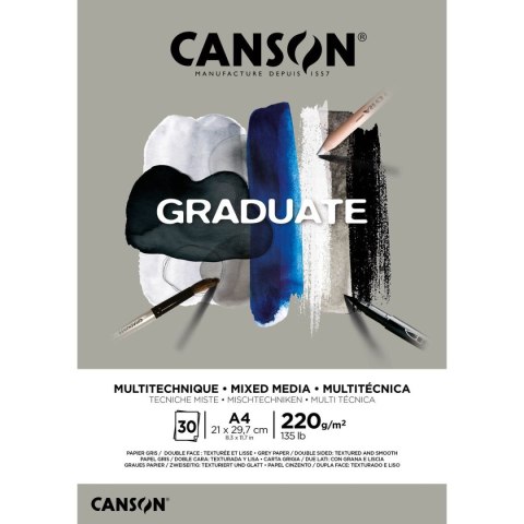 Blok rysunkowy Mix Media Graduate A4 220g 20k Canson (400110371)