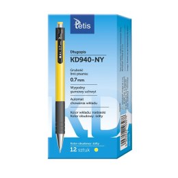 Długopis zółty 5903242103278 wkład niebieski 0,7mm Tetis (KD940-NY)