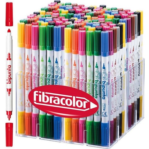 Flamaster dwustronny 144 kol. Fibracolor