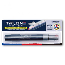 Marker permanentny 3w1 czarny,czerwony,niebieski 8807093405024 mix 1-2mm okrągła końcówka Mungyo (TT8879)