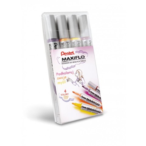 Marker permanentny MARKER wkład 4 kolory 6,0mm okrągła końcówka Pentel (MWL5SBF-ST4ABCDPL)