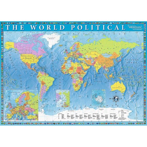 Puzzle Polityczna mapa świata 2000 el. Trefl (27099)