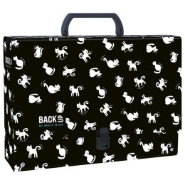 Teczka z szerokim grzbietem na klips Koty A4 czarno-biała Derform (TRGB4A34)