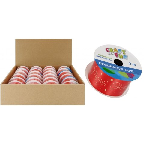Wstążka 40x2 [mm x m] czerwona Craft With Fun (521605)