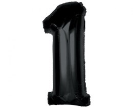 Balon foliowy Smart, cyfra 1, czarna, 92 cm Godan (CH-S9C1)