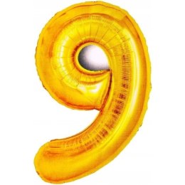 Balon foliowy cyfra 9 złota 82cm Go Party (BCF-955-9)
