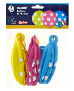 Balon gumowy GROCHY IŁKI Z GUMKĄ 3 szt mix 450mm Godan (GB/PG40)