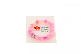 Bransoletka bransoletka agat trawiony rózowy 10mm Mol