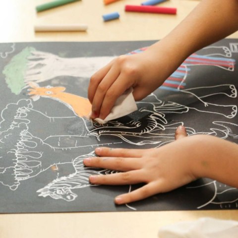 Podkład na biurko FUNNY MAT BLACK- KREDA SAFARI sfu1046 czarny polipropylen PP [mm:] 400x400 Strigo (8681379310446)