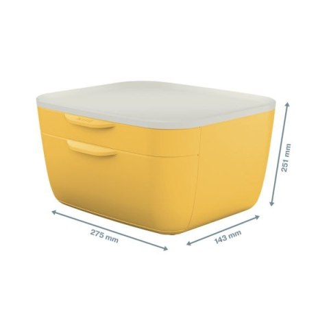 Pojemnik z szufladami Cosy żółty 2 szuflad [mm:] 143x275x250 Leitz (53570019)