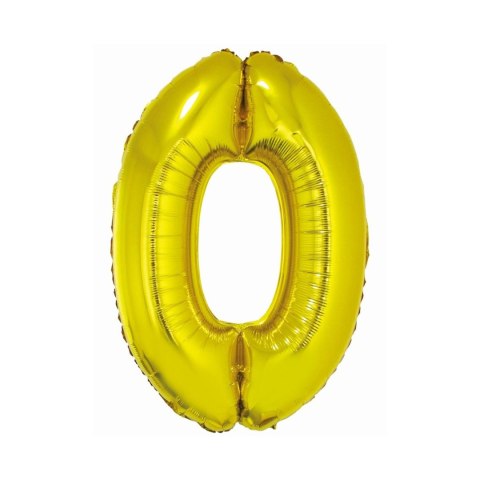 Balon foliowy Smart cyfra 0 złota 76cm Godan (CH-SZL0) Balon foliowy Smart cyfra 0 złota 76cm Godan (CH-SZL0)