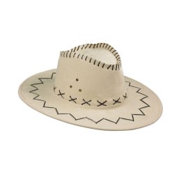 Kapelusz Welurowy kowboja zdobiony czarnymi przeszyciami Arpex (SH2235)