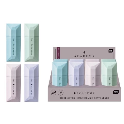 Zakreślacz ACADEMY 4 sztuki wkład mix 1,0-3,0mm Interdruk
