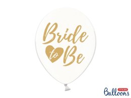 Balon gumowy 30cm, Bride to be, Crystal Clear biały 300mm Partydeco (SB14C-205-099G-6)